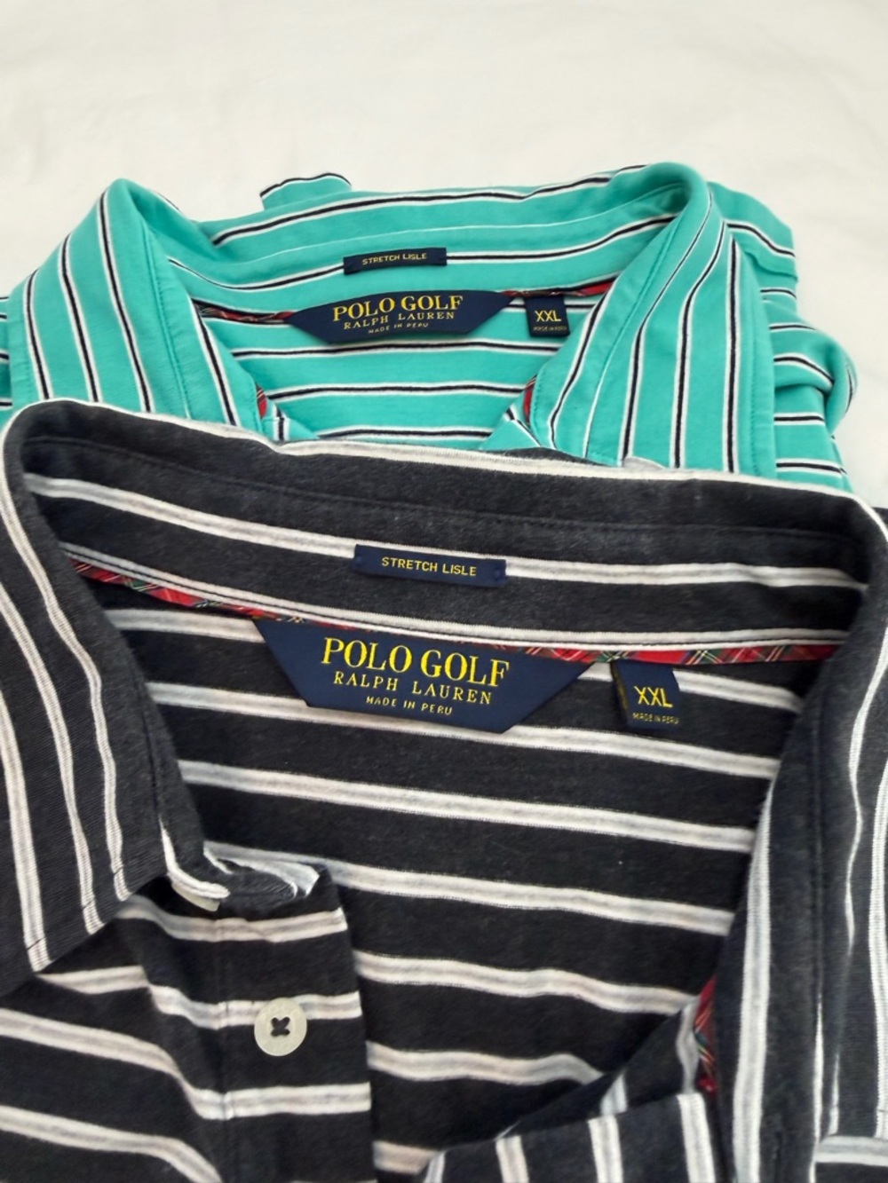 Ralph Lauren Polo Golf Bundle Striped Teal & Charcoal Grey Polo Size XXL